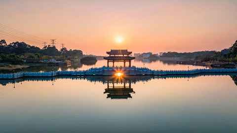 厚街沙溪湖晚霞